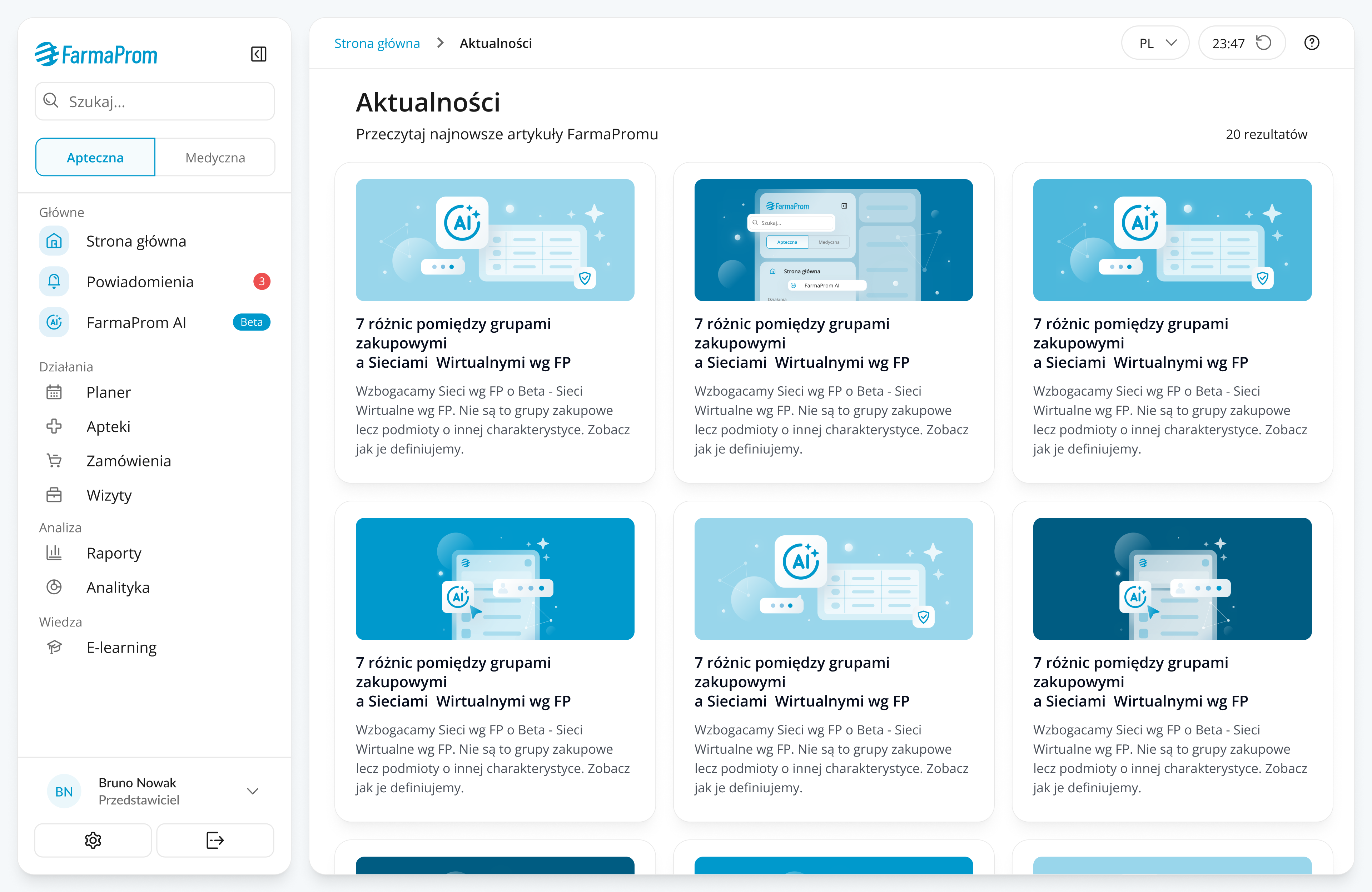 Redesigned news view with clearer cards and improved content hierarchy