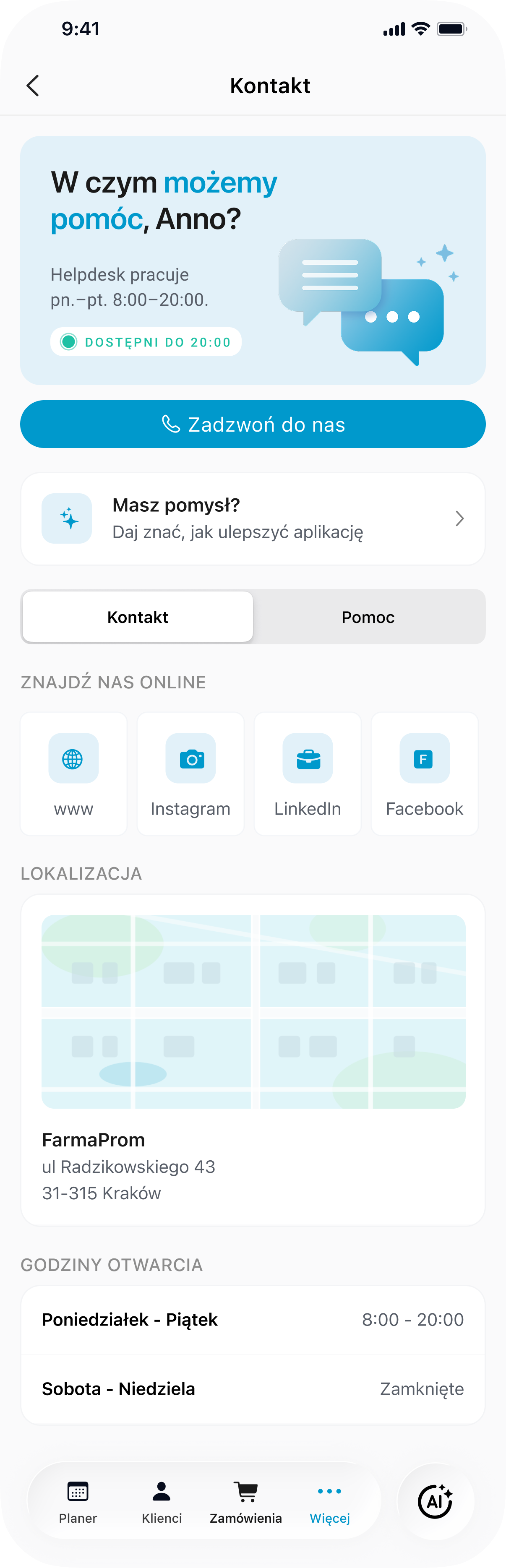 Contact tab solution highlight